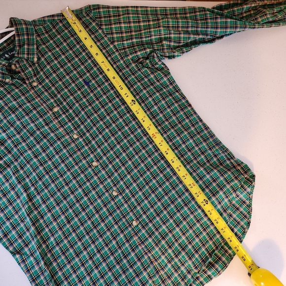 Ralph Lauren Green Plaid Long Sleeve Button Down Shirt Mens Large Pony Classic - Picture 7 of 8